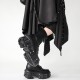 U-Double レディース パンク プラットフォーム アンクルブーツ - ソフトフェイクカバー、レースアップ、ラウンドトゥ、快適EVAソール、無地カラー Y2Kスタイル コンバットブーツ