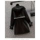 女性用スタイリッシュなブラックフード付きウインドブレーカージャケット - 長袖、ボタンアップフロントとサイドポケット、春と秋用ポリエステル生地