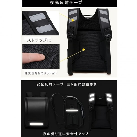 学校バッグ 小学校生用 ダブルショルダーバッグ 男女兼用 バックパック 大容量 防水 子供用 バッグ 人工皮革 A4サイズ 軽量 ナイト反射 光沢 耐久性 負担軽減 フリップカバーバックパック 学校バッグ バッグ グレード 1-6