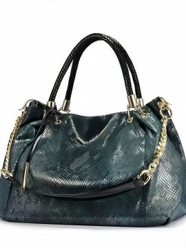 ヨーロッパとアメリカのファッション スネークパターン シンプルハンドバッグ、トレンディな女性用バッグ、多用途ソフト表面シングルショルダーボストンバッグ、ショルダーバッグ、ハンドバッグ