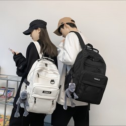 スタイリッシュなナイロン製バックパック（女性＆男性用）- 広々としたマルチポケットデザイン、調節可能なストラップ、軽量で耐久性があり、旅行・学校・日常使用に最適（カーキ、ホワイト、パープル、バーガンディ、ブラックの色展開）、カジュアルデイパック｜機能的なバックパック｜軽量バックパック、トラベルバックパック