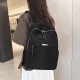 スタイリッシュなブラックナイロン女性用ダブルストラップバックパック - 大容量、多ポケットデザイン、調節可能なストラップ、仕事、屋外旅行、通勤に最適、通勤バックパック | ミニマリストバックパック | 耐久性のあるバックパック