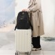 ファッショナブルな女性用ブラックナイロンバックパック、調節可能なストラップ、広々と大容量、フロントジッパーと複数のポケットを備えた多機能バッグ、日常の使い方に最適なカジュアルスタイル、旅行用バックパック