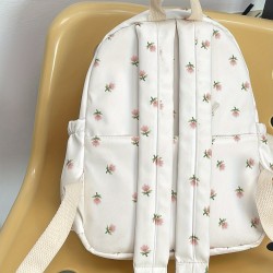 シックなフローラルナイロン女性用バックパック - 軽量、防犯ラップトップバッグ、人間工学に基づいたストラップ＆複数のポケット付き、ビジネス、旅行、大学に最適