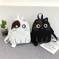 女性用秋冬新作、韓国新作キャットキャンバスバックパック、ツーユアンメン・ヤングガールバックパック、かわいい猫の学生バッグ