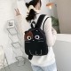 女性用秋冬新作、韓国新作キャットキャンバスバックパック、ツーユアンメン・ヤングガールバックパック、かわいい猫の学生バッグ