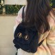 かわいいカートゥーンアンダーソン猫刺繍ぬいぐるみバックパック - 女性用ファッショナブルなクロスボディバッグ、ジップクロージャー付き