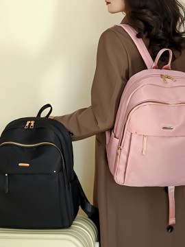 レディースカジュアルナイロン旅行用ラップトップバックパック、大容量、軽量ショルダーバッグ、学生、休暇、日常使用